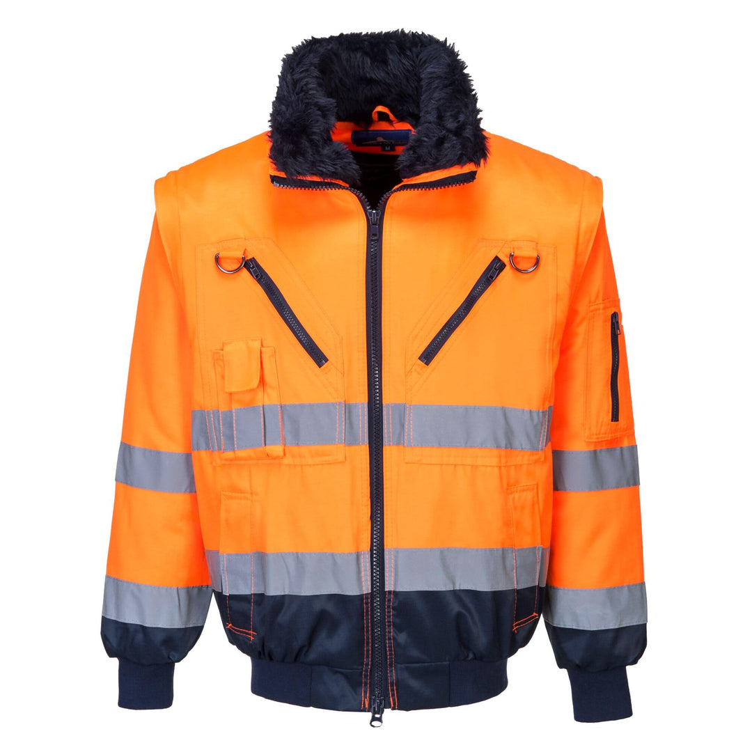 Portwest Hi-Vis Warnschutz 3-in-1 Pilotjacke, Grösse: XXXL, Farbe: Orange/Marine, PJ50ONRXXXL 3XL or