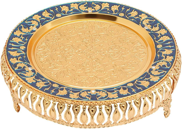 Europäisches Teeservice im Vintage-Stil, aus Metall, Set mit 6 Tassen und Teekanne mit Tablett, für