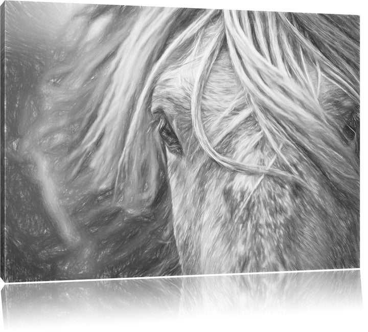 Pixxprint Islandpony in den Westfjorden als Leinwandbild/Grösse: 100x70 cm/Wandbild/Kunstdruck/ferti