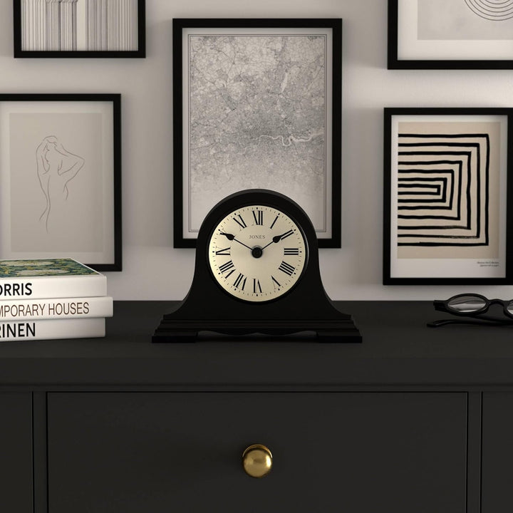 JONES CLOCKS® Speakeasy Kaminuhr – Napoleon-Hutuhr – Traditionelles/Klassisches Design - römische Zi