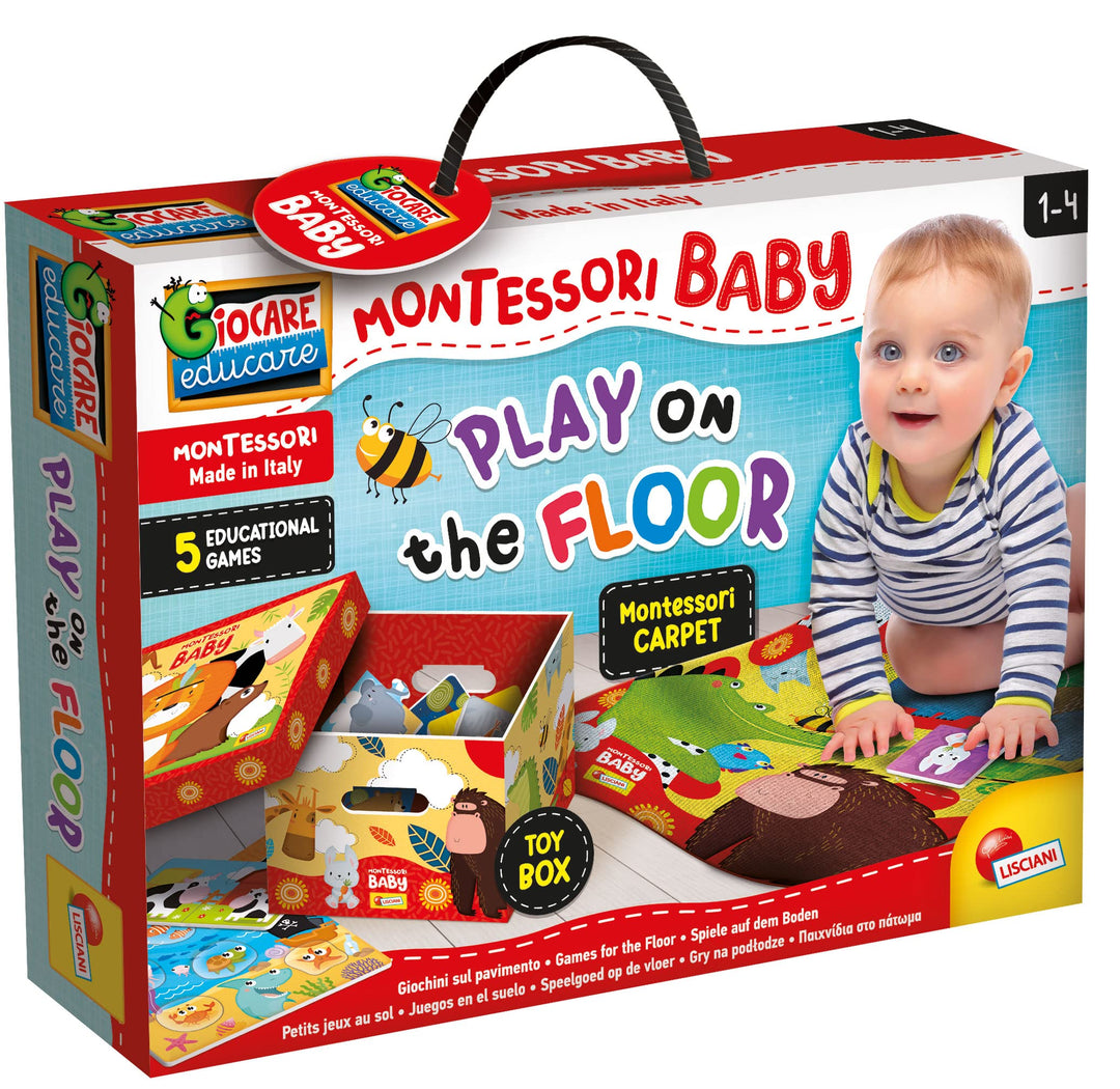 LISCIANI 92796 Wald, Formen Giochini Sul Pavimento, Montessori Baby-5 BILDUNGSSPIELE-Box + Teppich M
