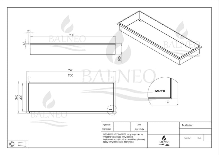 Balneo Wall-Box NO Rim wandnische dusche Edelstahl Duschnische 90x30x10 cm, weiss, wasserdicht, Nisc