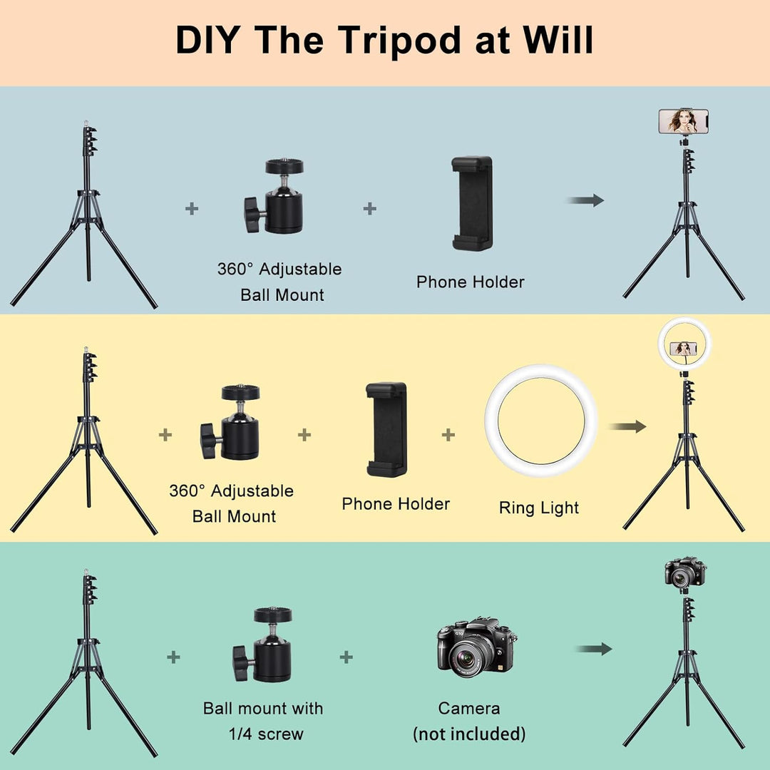 Vlogging 13" Ringlicht mit Stativ Handy, Tisch LED Ring Light Handystativhalter mit ringlicht Dimmba