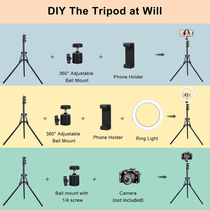 Vlogging 13" Ringlicht mit Stativ Handy, Tisch LED Ring Light Handystativhalter mit ringlicht Dimmba