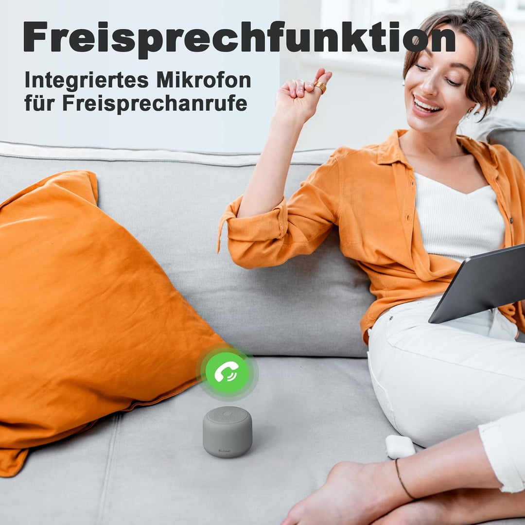 Bobtot Tragbarer Bluetooth-Lautsprecher, kabelloser wasserdichter Lautsprecher mit lautem Stereo-Sou