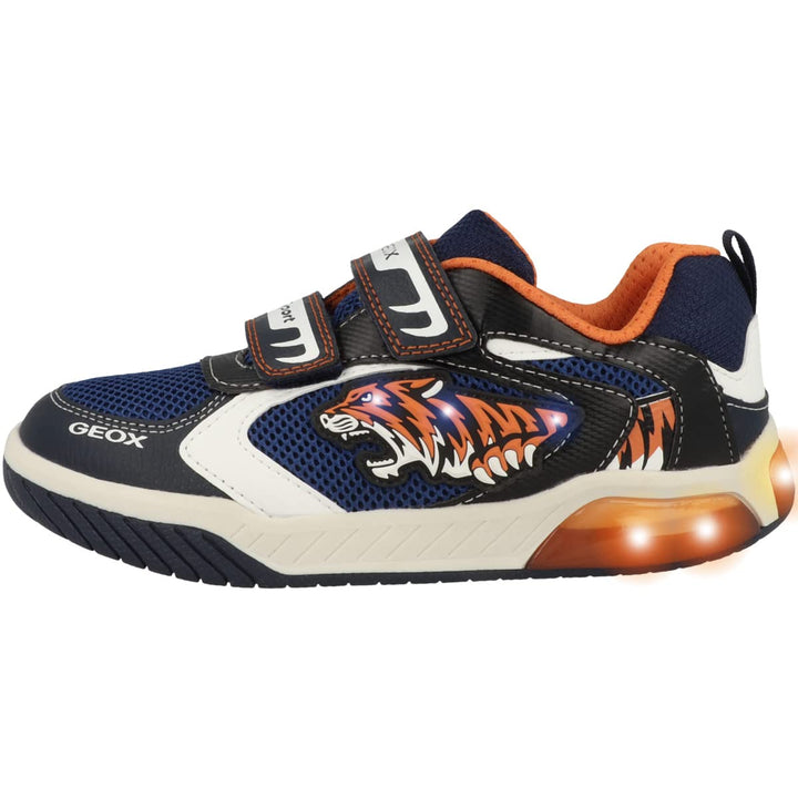 Geox Jungen J Inek Boy Sneaker 30 EU Navy Orange, 30 EU Navy Orange