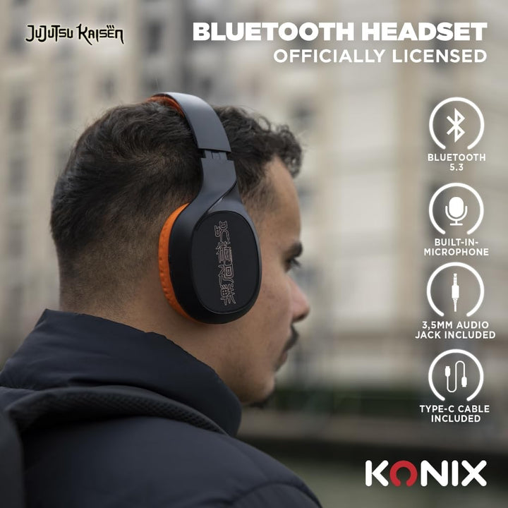Konix Jujutsu Kaisen On-Ear-Kopfhörer kabellos Bluetooth 5.3 Smartphones und Tablets - 30 Std. Akkul