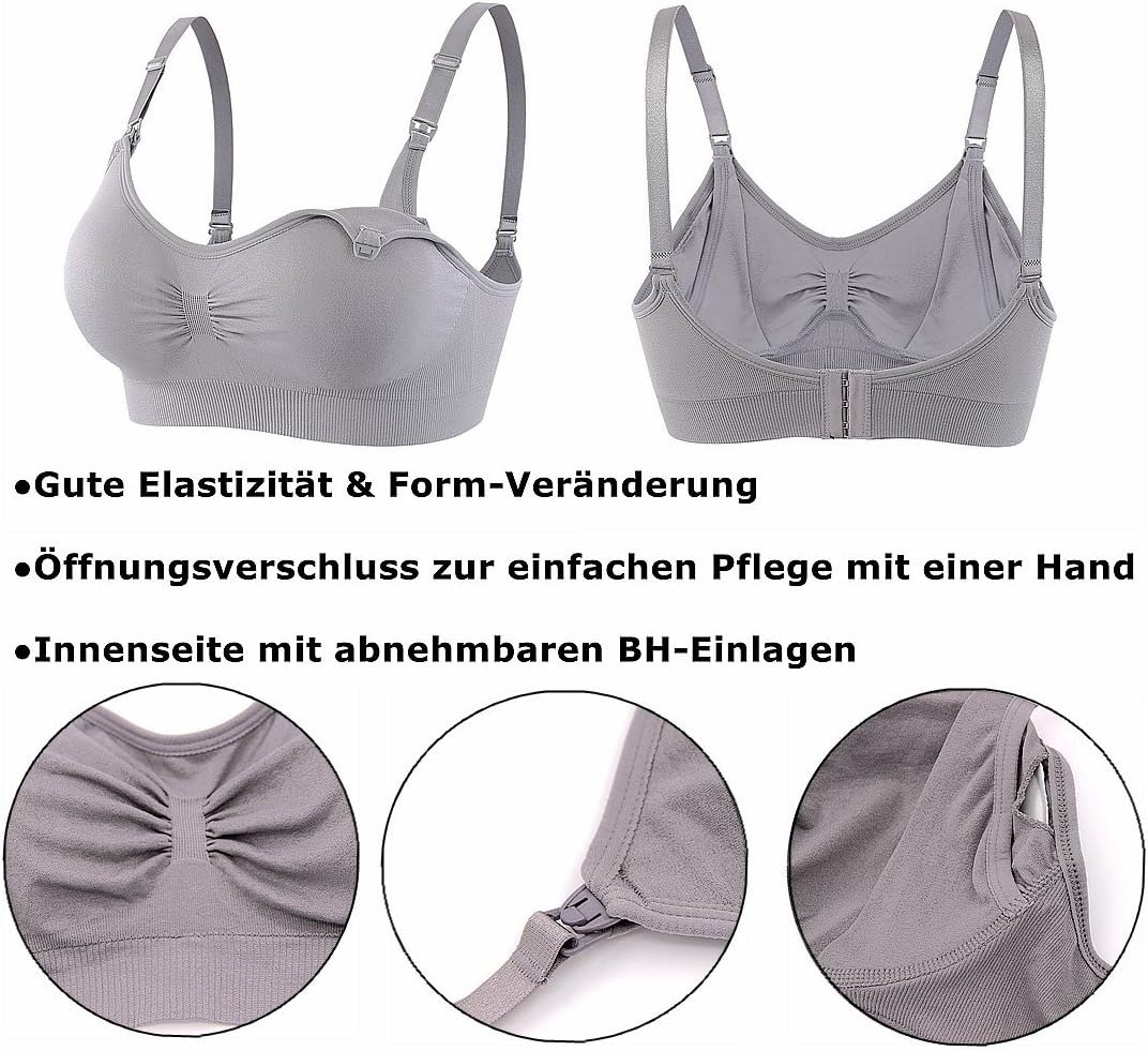 Srizgo Still BH Damen 2er / 5er Pack Schwangerschaft Still-BHS zusätzlichen BH-Verlängerungen Ohne B