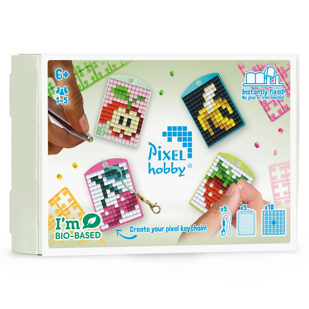 Pixel P23903 - Mosaik Medaillon Themenbox Obst, Schlüsselanhänger für Kinder zum Selbstgestalten, ki