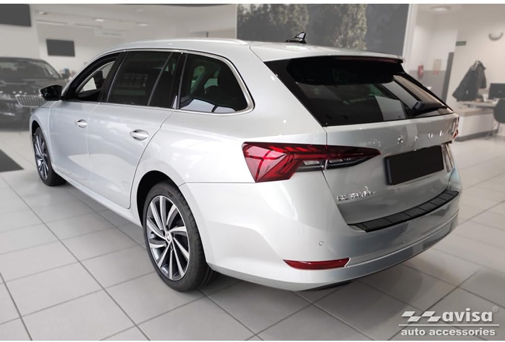 Avisa Matt-Schwarz Edelstahl Heckstossstangenschutz kompatibel mit Skoda Octavia Combi (NX5) inkl. R