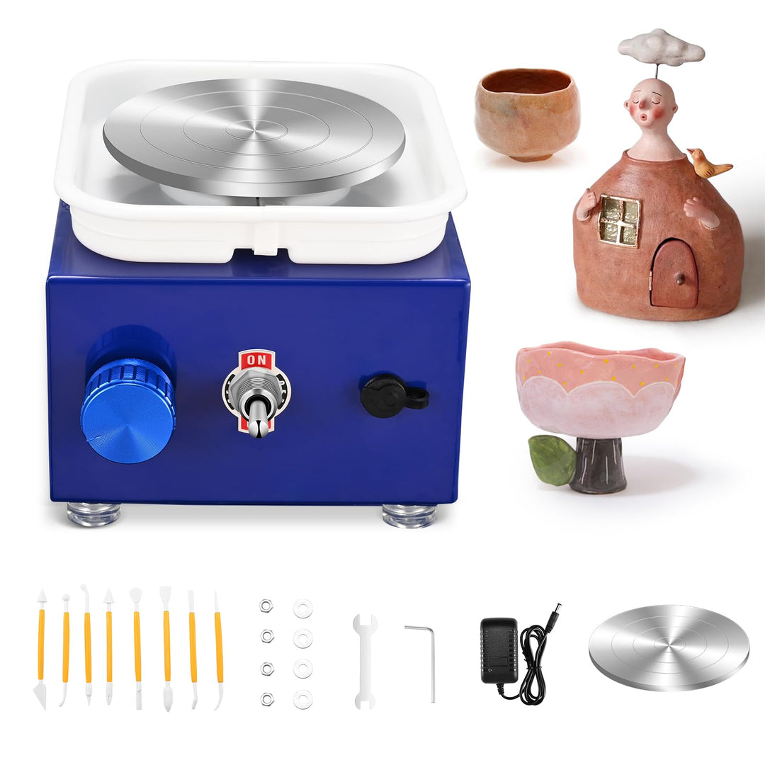 Töpferscheibe Elektrisch, Mini Electric Pottery Wheel 2000 U/min Einstellbare Geschwindigkeit mit Ab