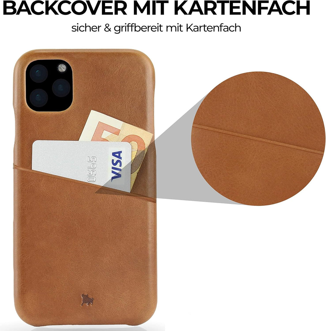 BULLAZO Menor Urban – Schutzhülle Handy Hülle mit Kartenfach aus Leder kompatibel mit iPhone 11 Pro