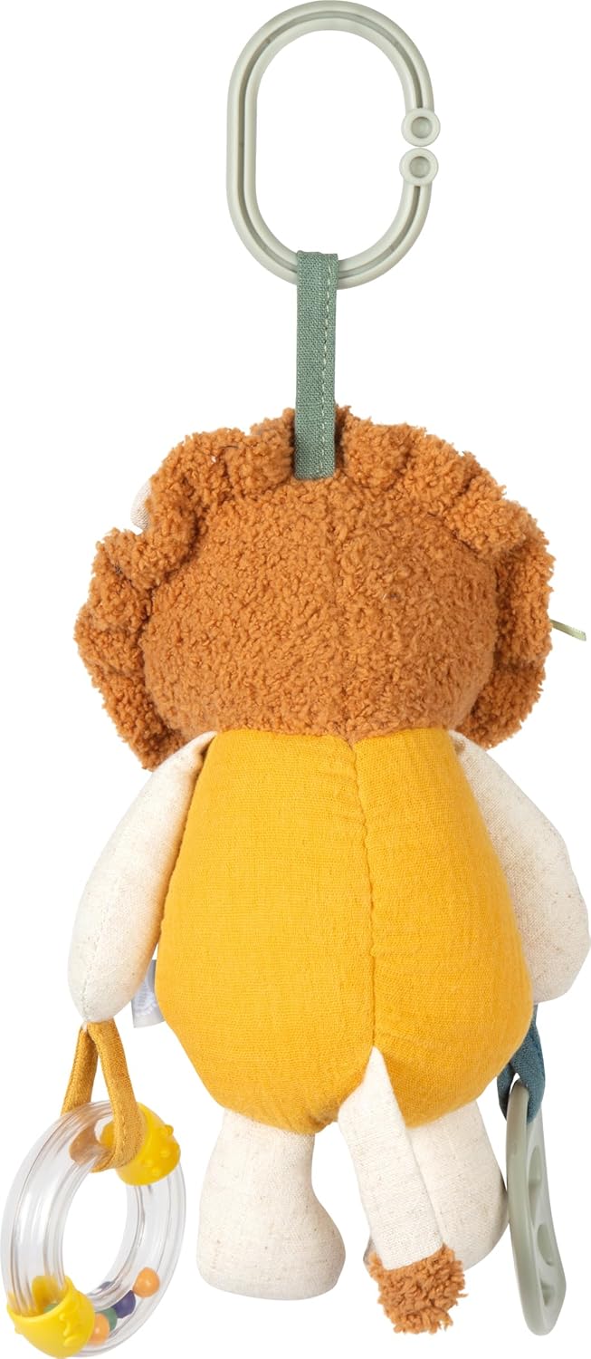 small Foot Babyspielzeug Hängefigur aus Stoff „Little Lion“, multifunktionales Stofftier, mit Beissr