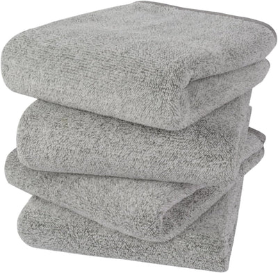 KinHwa 4 Pack Mikrofaser Handtuch Haare, Mikrofaser Handtuch, Bambus Kohle stark saugfähige Mikrofas