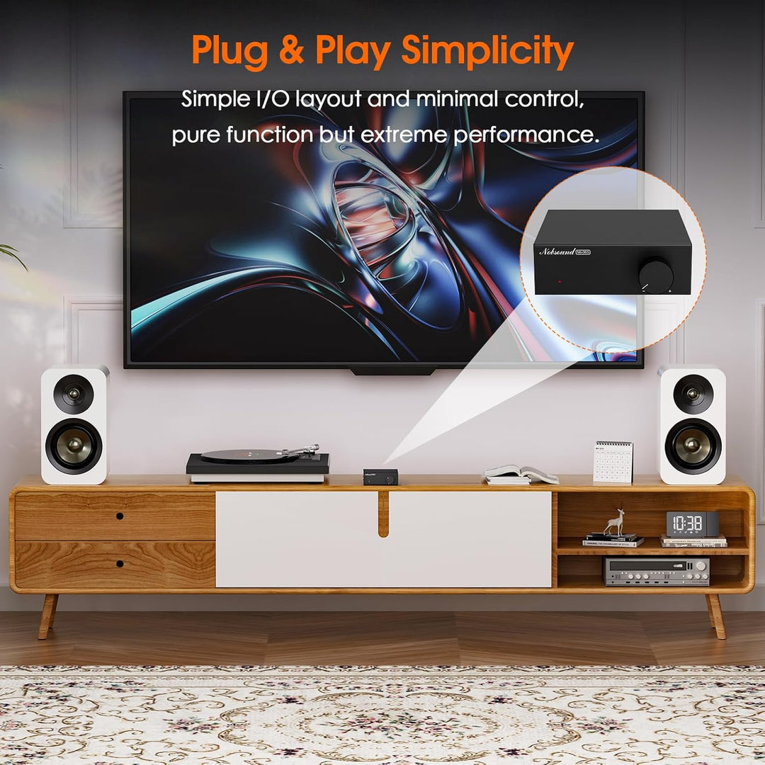 Nobsound 2-Kanal Mini Stereo Verstärker: 60Wx2 HiFi Klasse D Amplifier mit TPA3116 und 19V Netzteil