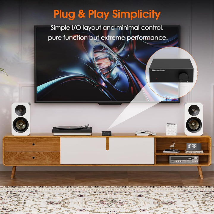 Nobsound 2-Kanal Mini Stereo Verstärker: 60Wx2 HiFi Klasse D Amplifier mit TPA3116 und 19V Netzteil