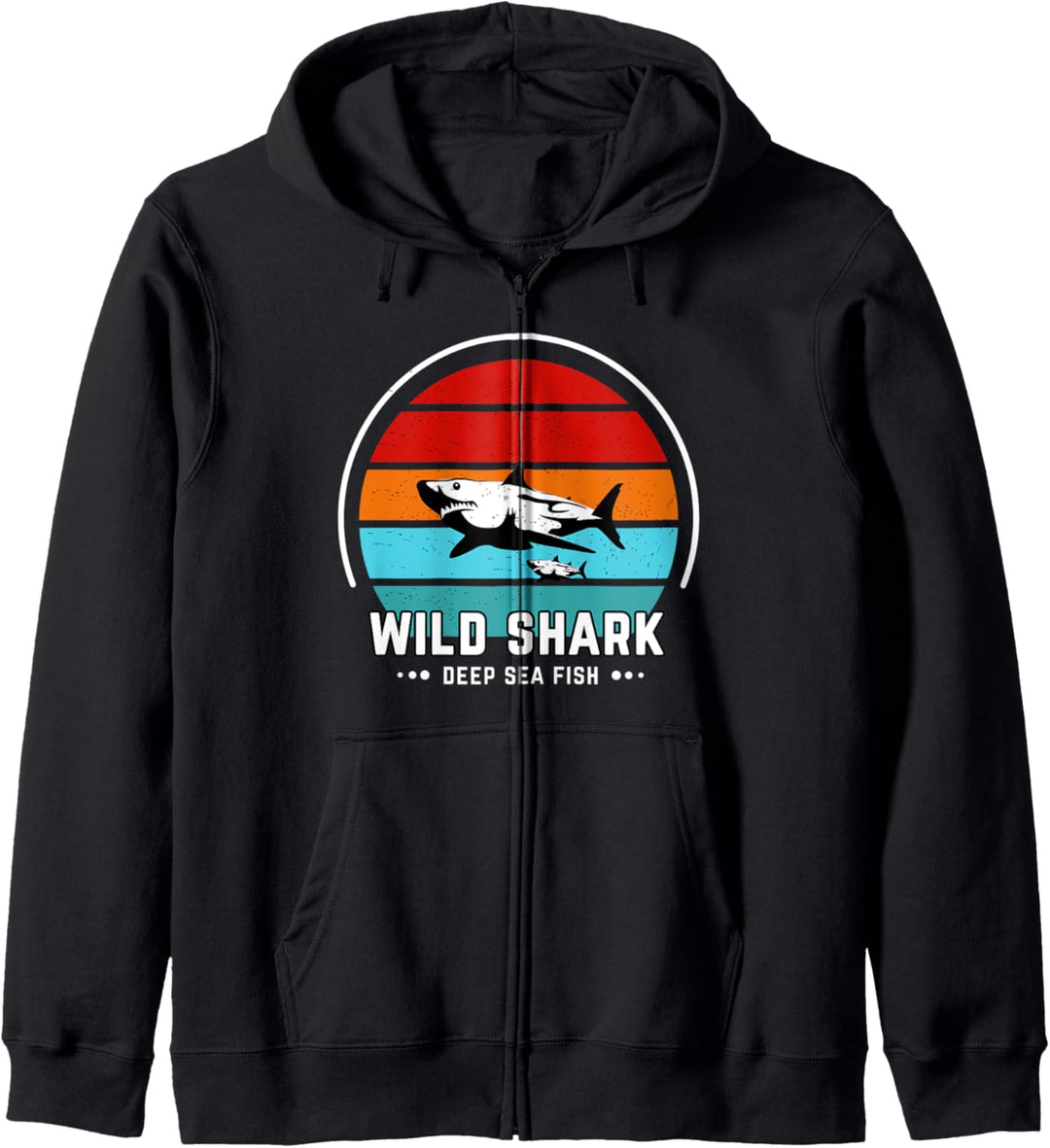 Wild Shark, Tiefseefisch, Haie, Kiefer, Wellen, Hai Kapuzenjacke