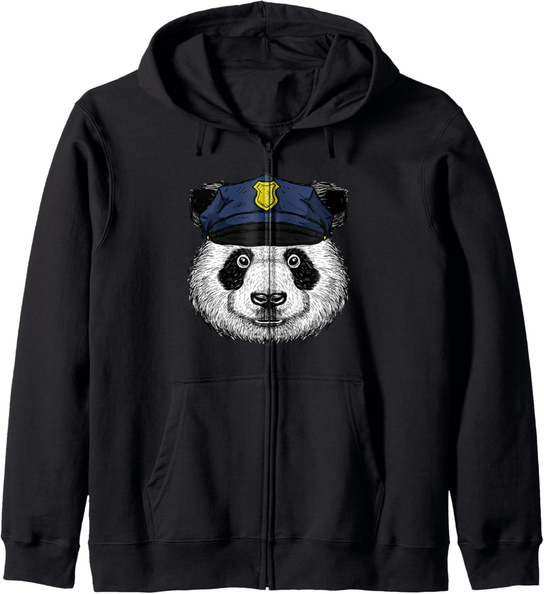 Polizei Panda Bär Polizeimütze Polizist Lustiges Tier Motiv Kapuzenjacke