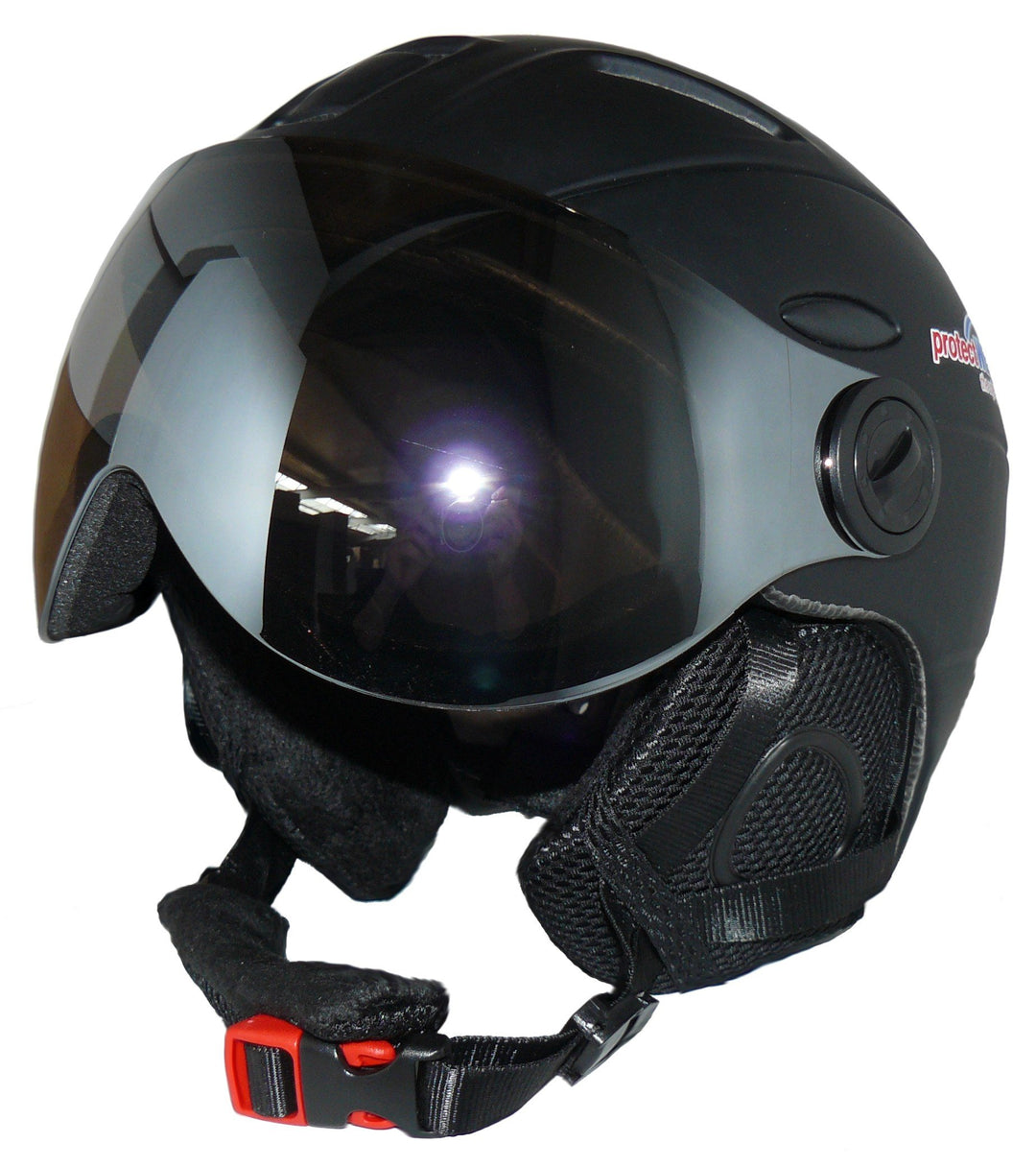 protectWEAR Skihelm MS95 schwarz matt mit Zwei Visieren klappbar XL, XL