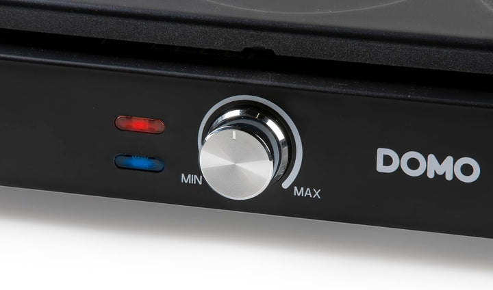 DOMO DO8717P Pancake-Platten Antihaftbeschichtung, Kontrollleuchte Schwarz