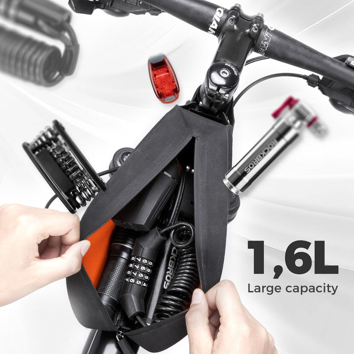 ROCKBROS Fahrrad Rahmentasche 100% Wasserdicht, Robust & Sicher Befestigung Fahrradtasche Lenkertasc