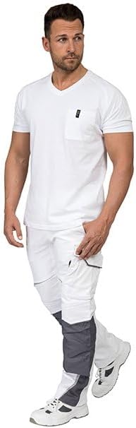 Leib Wächter Flex-Line Workwear Bundhose Arbeitshose mit Spandex (weiss/grau, 24)