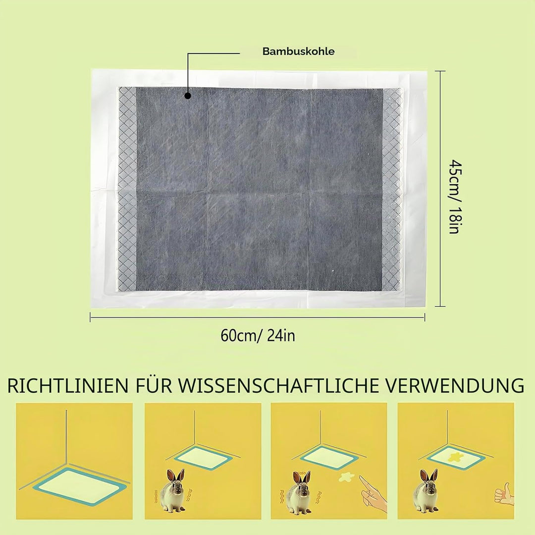 PIPI Matten für Kaninchen, Hygienematte für Meerschweinchen, 50 Stück Einweg-Käfigeinlagen mit Super