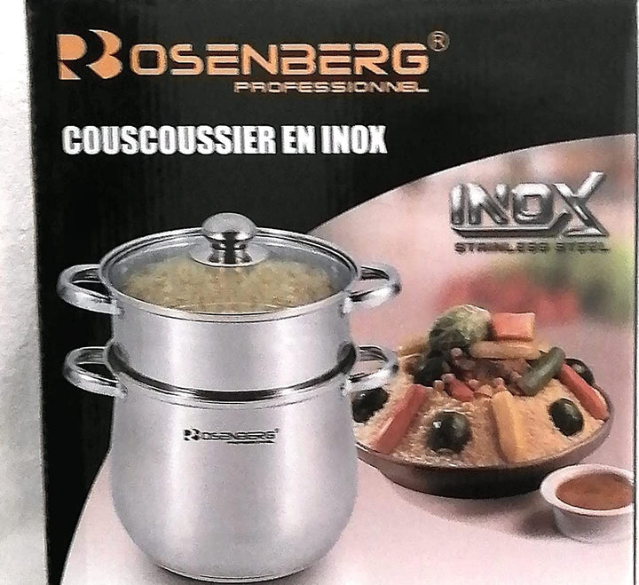 Couscous-Topf aus Edelstahl, 6 l, für alle Herdarten und Induktion