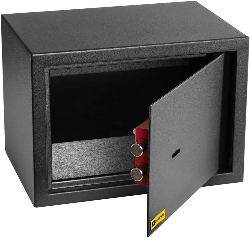 Homesafe HV25K Tresor Möbeltresor Safe mit Schlüssel-Schloss, Geldschrank Wandsafe Boden-Wandtresor,