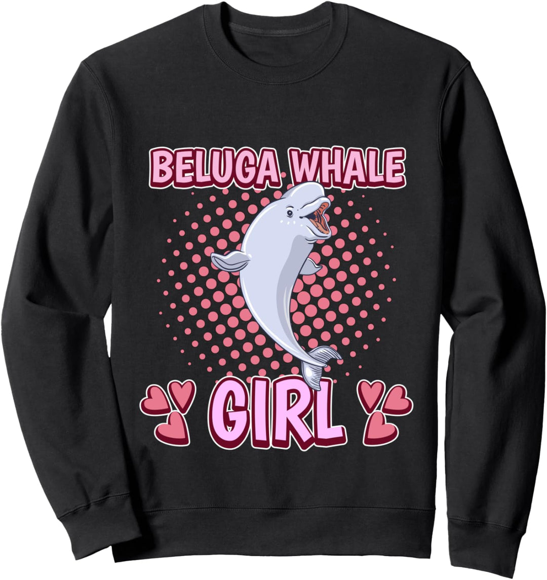Damen Beluga Whale Girl Mädchen Beluga Wal Sweatshirt