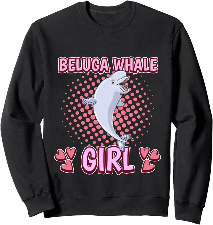 Damen Beluga Whale Girl Mädchen Beluga Wal Sweatshirt