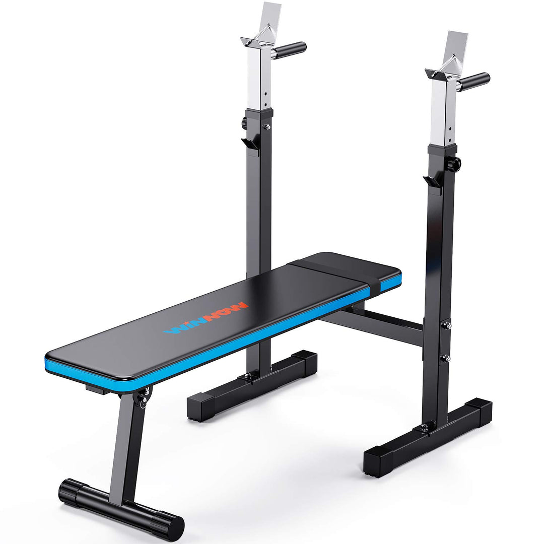 WINNOW Verstellbare Hantelbank mit Dip-Station Klappbare Schwerlast Gewichtheben Bank Heimtraining F