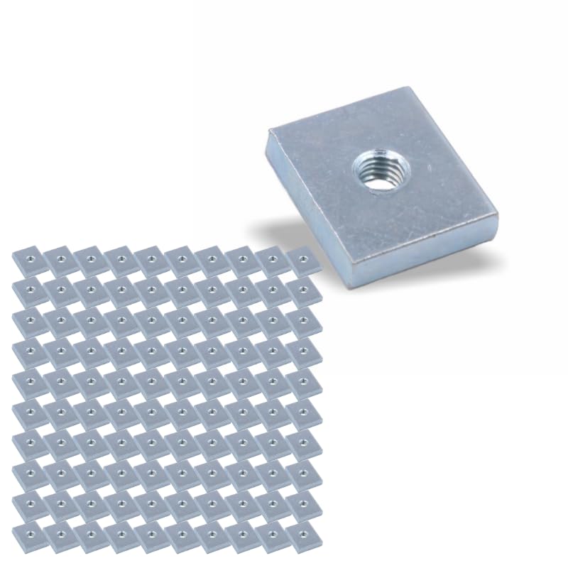 Nutenstein | Gewindeplatte 19x16x4 mm M5 Gewinde mittig | Stahl galvanisch verzinkt (100 Stück), 100