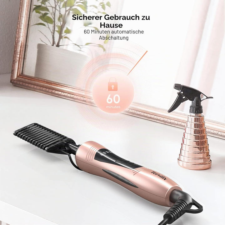 Terviiix Elektrischer Heisskamm Haarglätter Bürste für Perücken, Glätteisen Bartglätter für Afro Haa