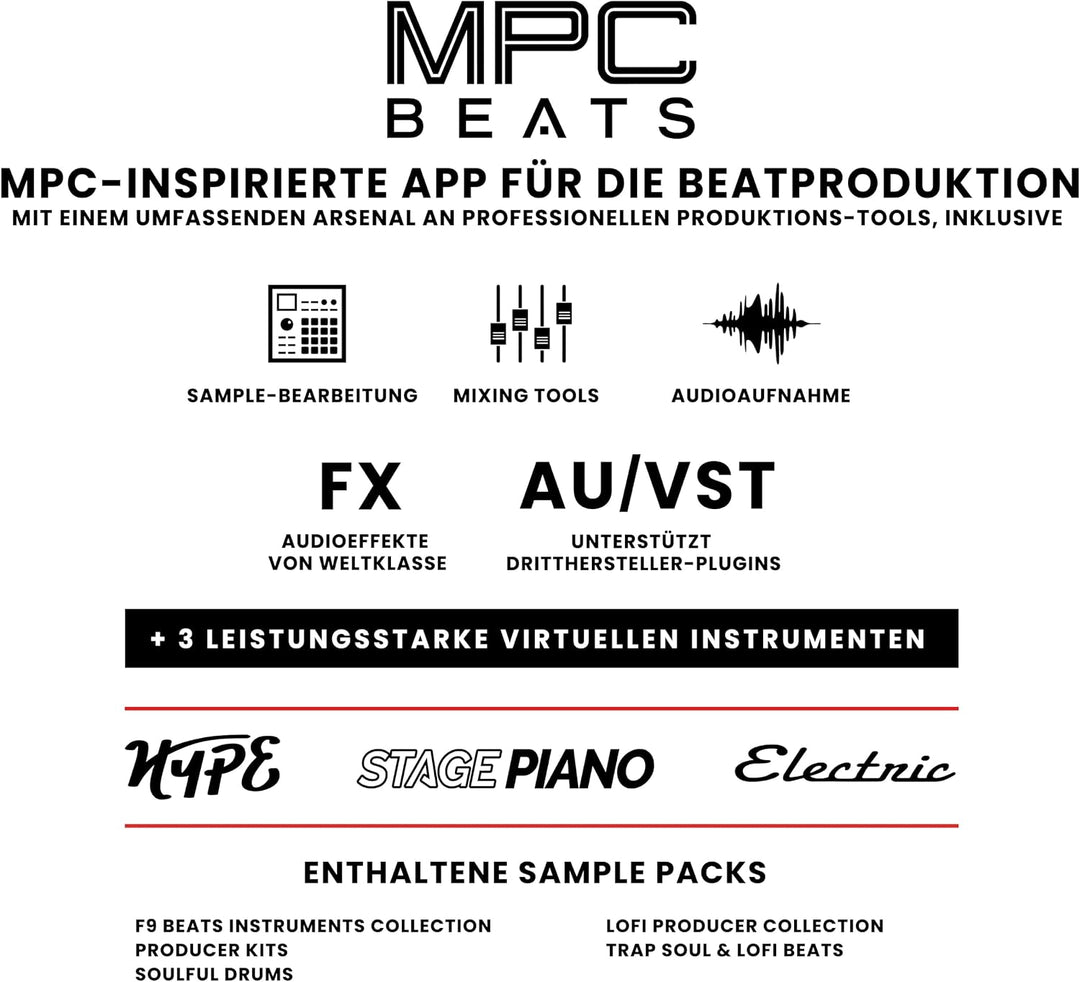 AKAI Professional MPK Mini MK3 – 25-Tasten USB MIDI Keyboard Controller, 8 hintergrundbeleuchtete Dr