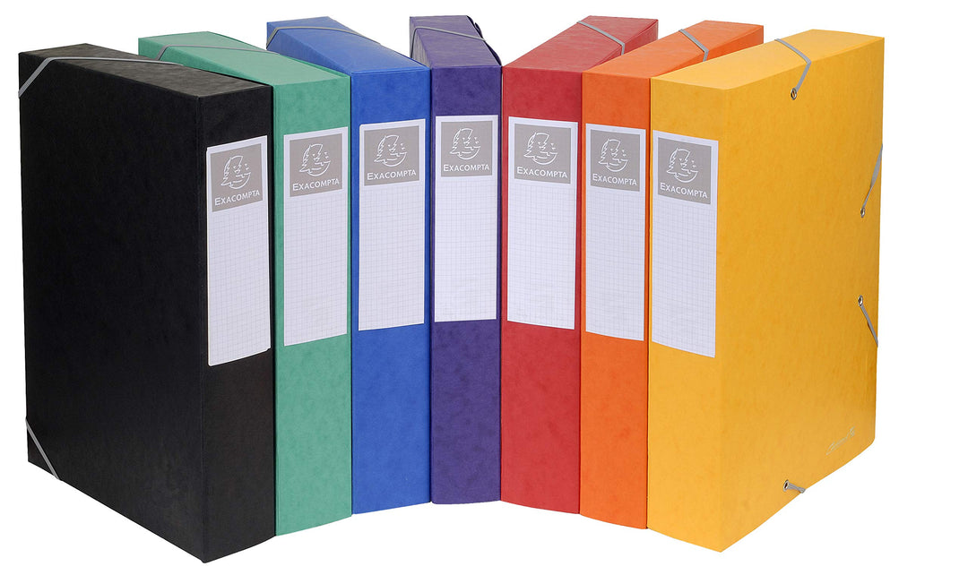 Exacompta 16000H 10er Pack Premium Sammelboxen mit Gummizug 60 mm aus extra starkem Colorspan-Karton
