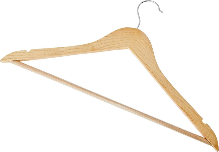 WENKO Formbügel Eco 8er Set aus Holz Braun (Packung mit 2) 23.5 x 1.2 x 45 cm (Packung mit 2), 23.5