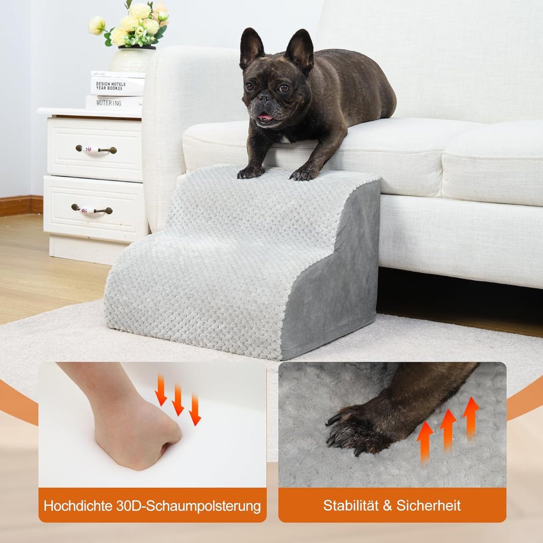 KSIIA Hundetreppe 2 Stufen, 30cm Hoch Haustiertreppe Hundetreppe für Kleine Hunde, Katzentreppe Hund