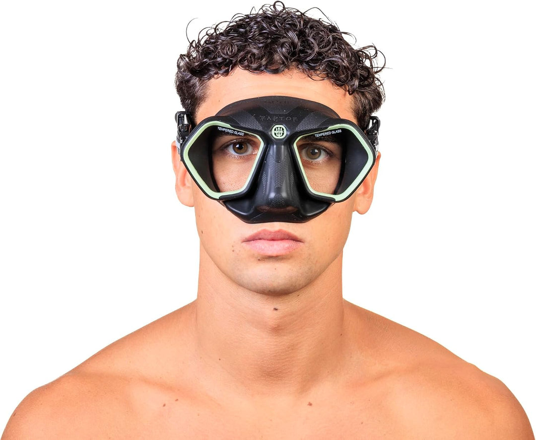 SEAC Raptor, Low Volume Maske für Freitauchen u standard schwarz/grün, standard schwarz/grün