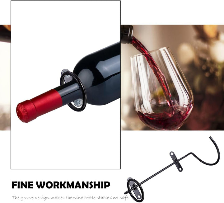 Flaschen Regal Weinregal Aus Eisen FüR 6 Flaschen Rotwein Lagerung Und PräSentation Kompaktes Schwar