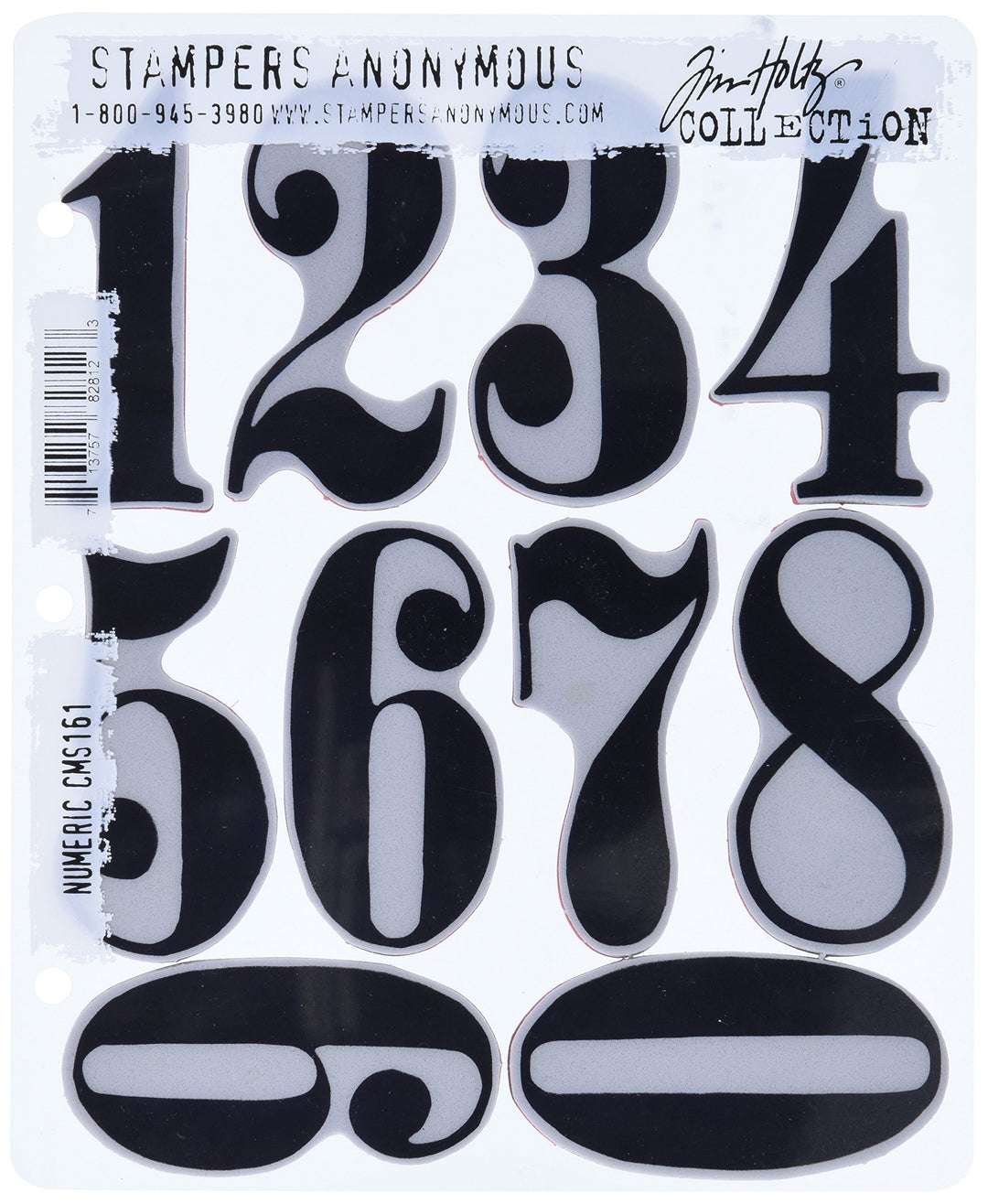 Tim Holtz Haftende Stempelsets, Stampers Anonymous, künstlerische Werkzeuge, Gummistempel numerisch
