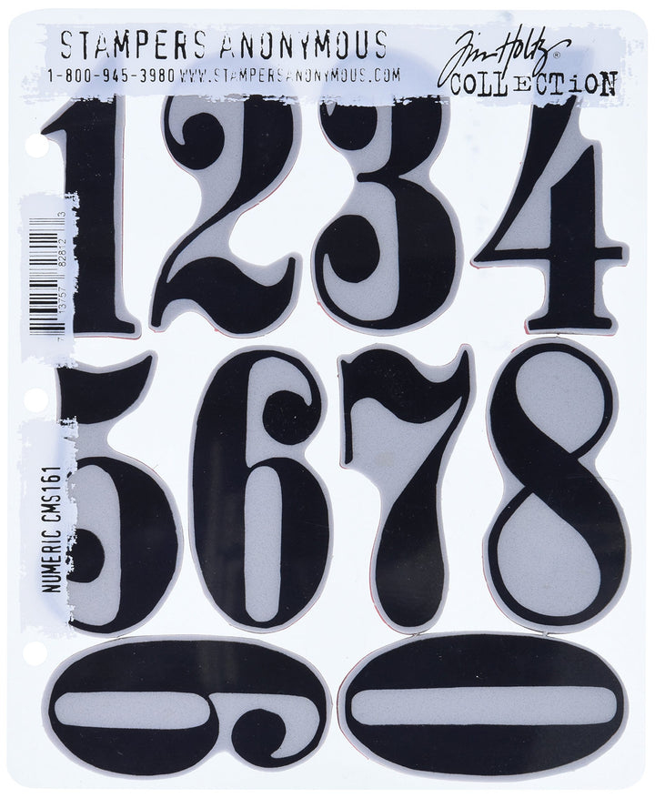Tim Holtz Haftende Stempelsets, Stampers Anonymous, künstlerische Werkzeuge, Gummistempel numerisch