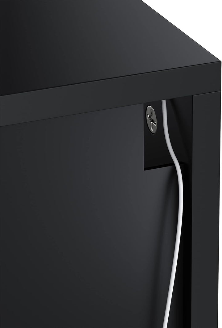 SONNI TV-Schrank Modern 120cm, Lowboard Hochglanz Schwarz mit 16 Farben LED-Beleuchtung, 2 Schublade