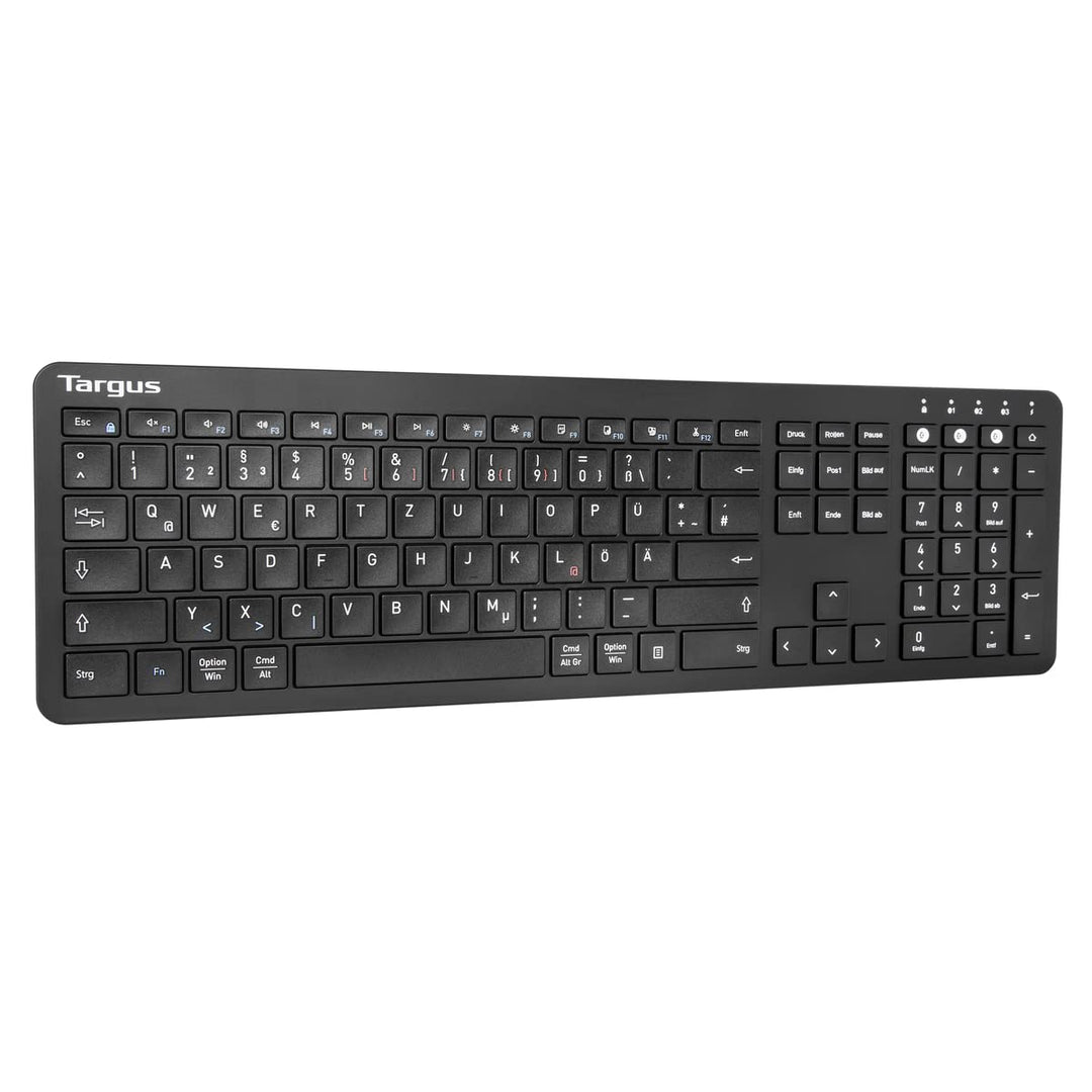 Targus AKB864DE Antimikrobielle Bluetooth-Tastatur für mehrere Geräte in voller Grösse (DE)