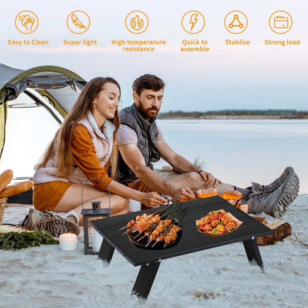 Campingtisch, Campingtisch Klappbar Klein Alu, Klapptisch, Tragbarer Aluminium-Klapptisch, Outdoor T