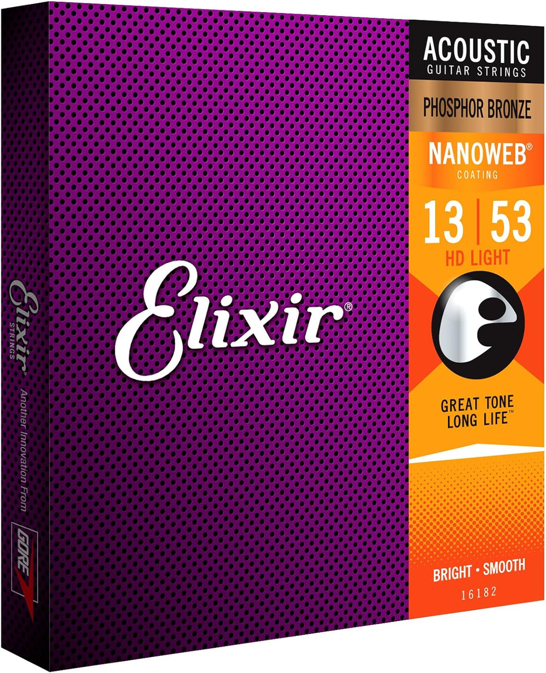 Elixir® Saiten 80/20 Bronze Akustik-Gitarrensaiten mit NANOWEB® Beschichtung, Light (.012-.053) & Sa