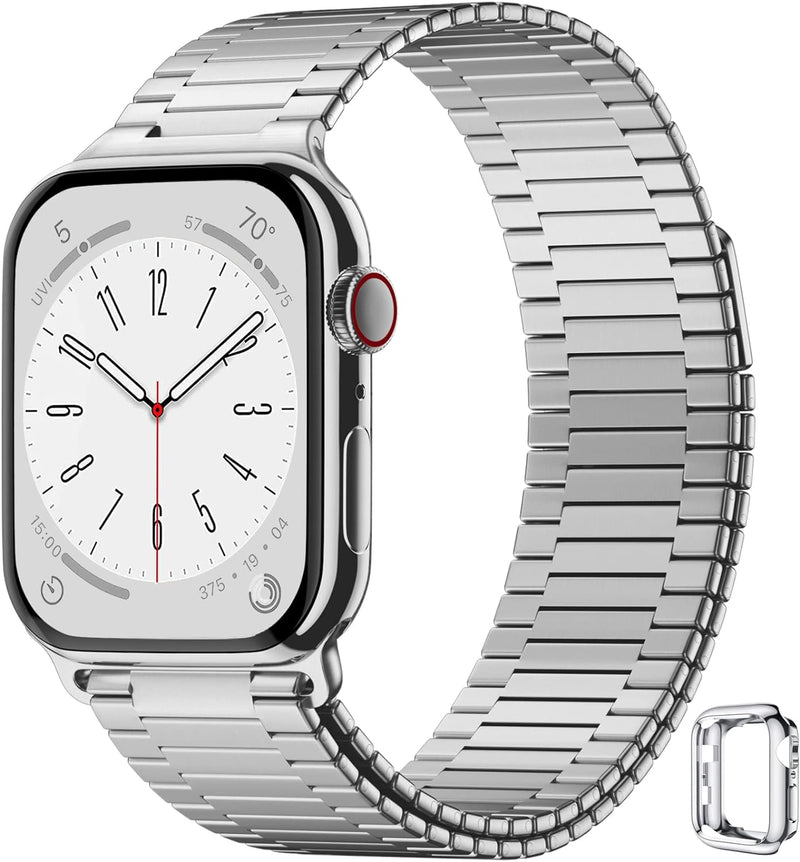 Charlam Ersatzarmband Kompatibel mit Apple Watch Armband 41mm 40mm 38mm, Magnet Metall Edelstahl Wat