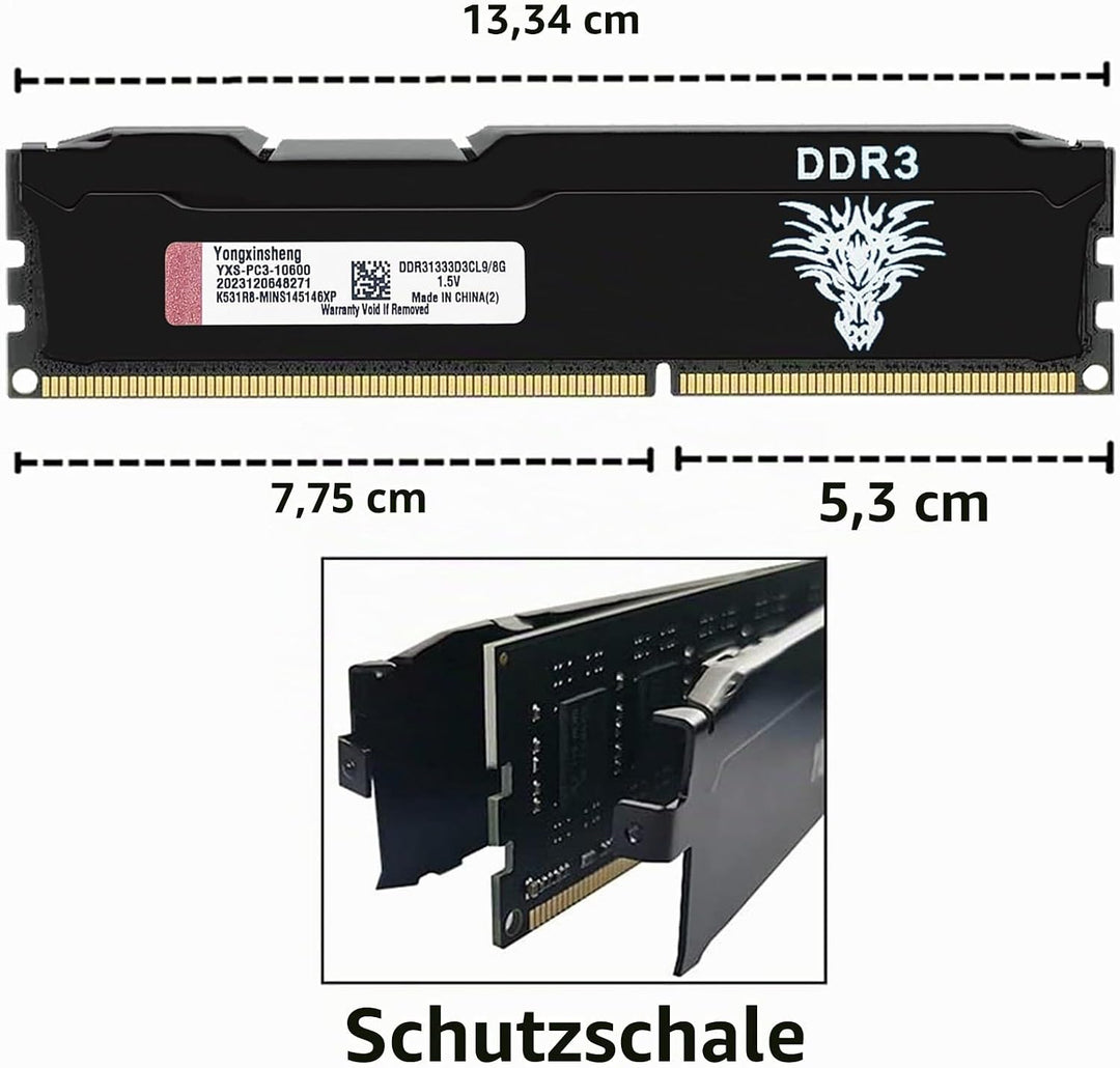 DDR3 16GB Kit (8GBx2) Desktop RAM 1333MHz PC3-10600 UDIMM Non-ECC Unbuffered 1.5V 2Rx8 Dual Rank 240