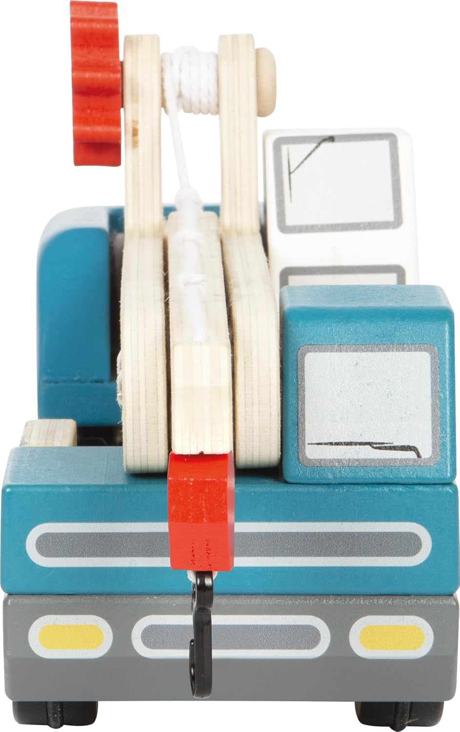 small foot Kranwagen mit Palette aus Holz, Spielfahrzeug für Kinder, mit 360°-drehbarem Kran und Zub