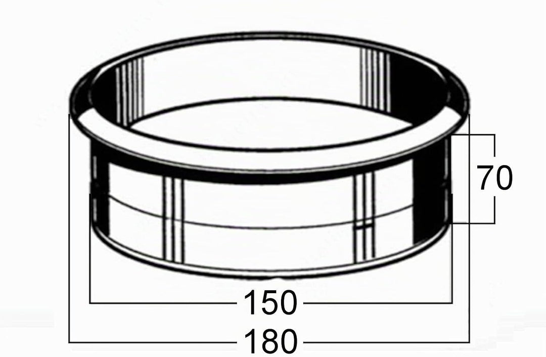 SOTECH Müll Einwurfhülse Edelstahl fein gebürstet Ø 180 mm Höhe 70 mm zum Einbau in Waschtisch oder